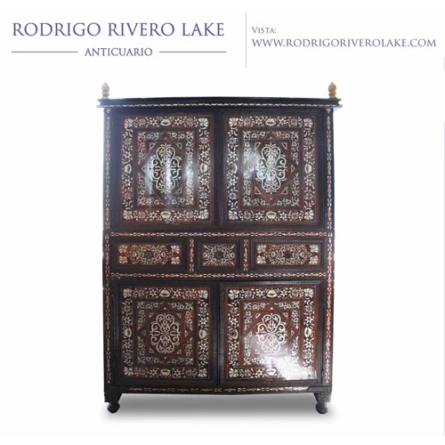 Antique wood wardrobe